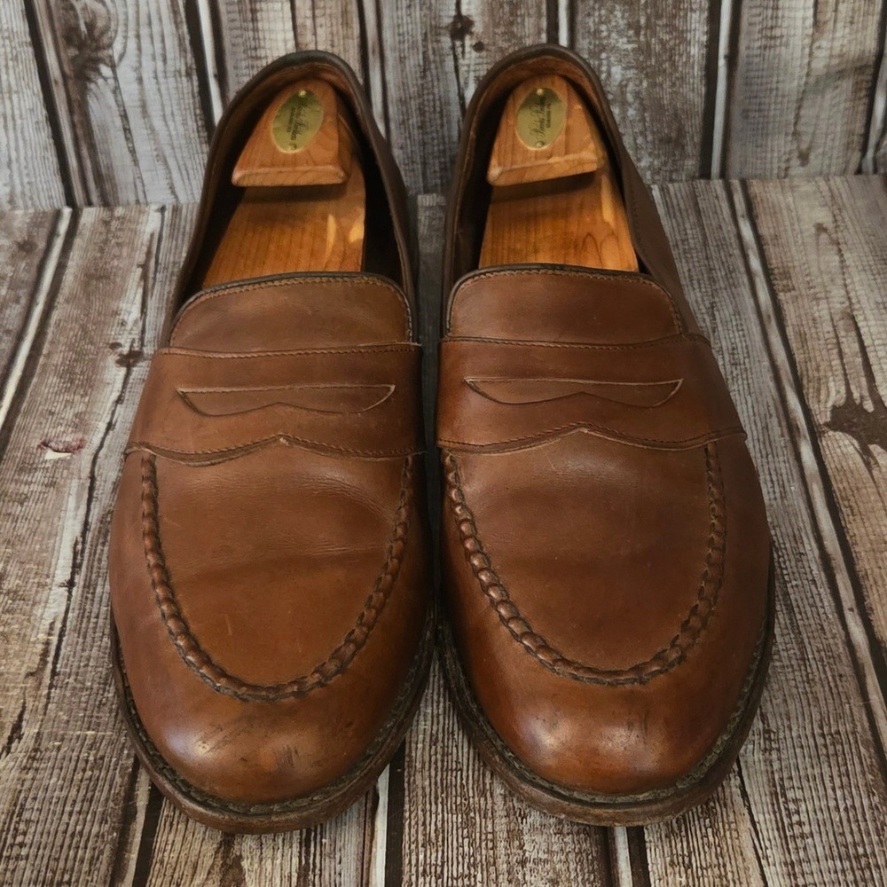 Sz 11 D Mens Allen Edmonds Randolph Brown Leather Penny Loafers Shoes